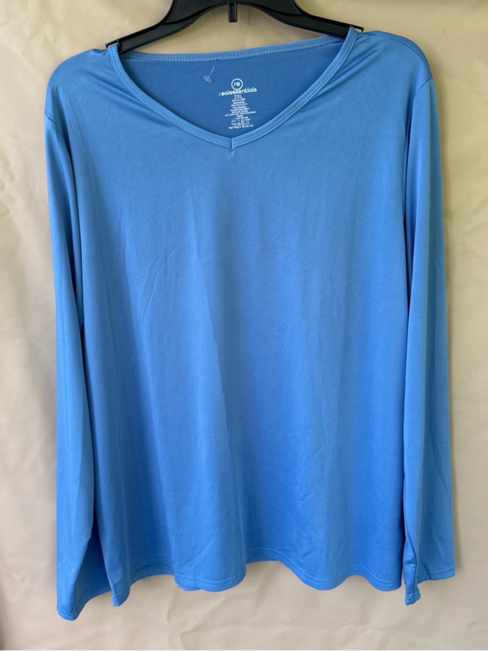 Women’s Long Sleeve V-Neck Top — Sky Blue